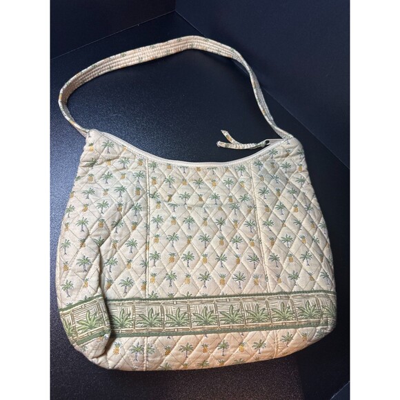Tanya Lee Quilted Shoulder Bag Palm Tree Pineapple Tropical - Picture 2 of 7